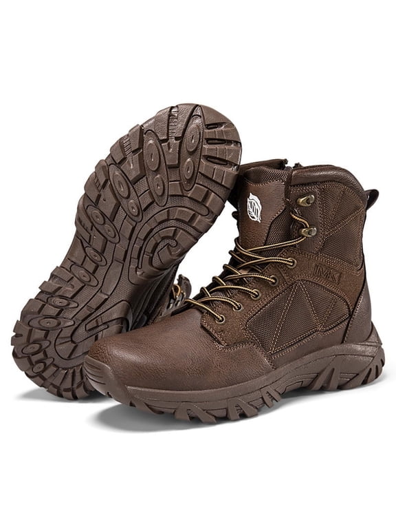 Men's Ankle High Waterproof Hiking Boots Outdoor Lightweight Work Boots