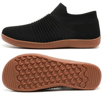 Stepedia Men's Walking Shoes Wide Toe Box Barefoot Shoes Non Slip Minimalist Slip-on Shoes 7 Wide