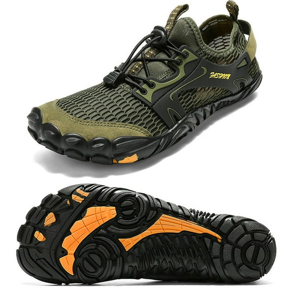 Stepedia Men's Water Shoes Quick Dry Aqua Barefoot Breathable Wide Width Swim Shoes Training Hiking, Olive Green Size 11
