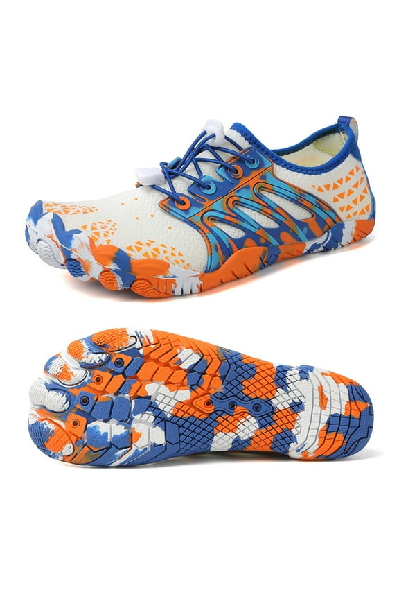 Men's Women's Barefoot Water Shoes Wide Quick Drying Aqua Shoes for Swimming Surfing Beach, White