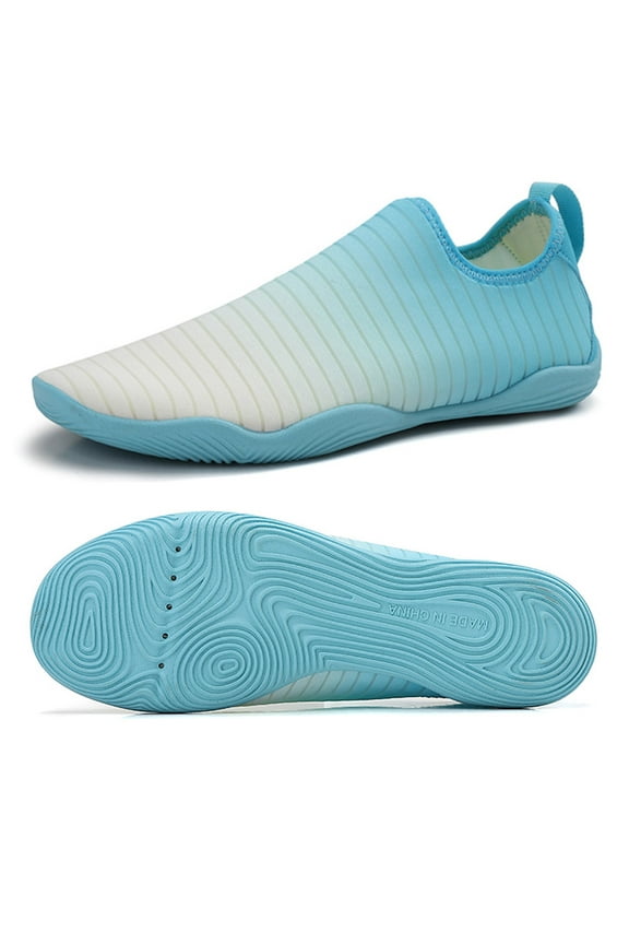 Mens Womens Non Slip Water Shoes Aqua Shoes Quick Dry Beach Swim Shoes White Blue
