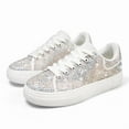 thumbnail image 1 of Stepedia Rhinestone Sneakers for Women Glitter Sparkle Tennis Shoes Platform Shoes for Walking Wedding Party Bride Dress, White Size 7, 1 of 8