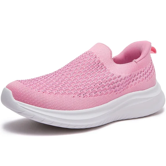 Stepedia Mesh Slip On Walking Shoes Fashion Breathable Knit Upper Sneaker