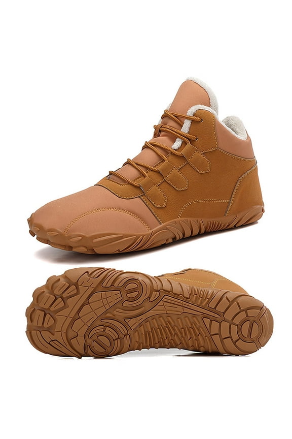 Snow Boots Winter Wide Barefoot Shoes Faux Fur Waterproof Outdoor Ankle Hiking Boots for Women Men, Orhre 14 Women/13 Men