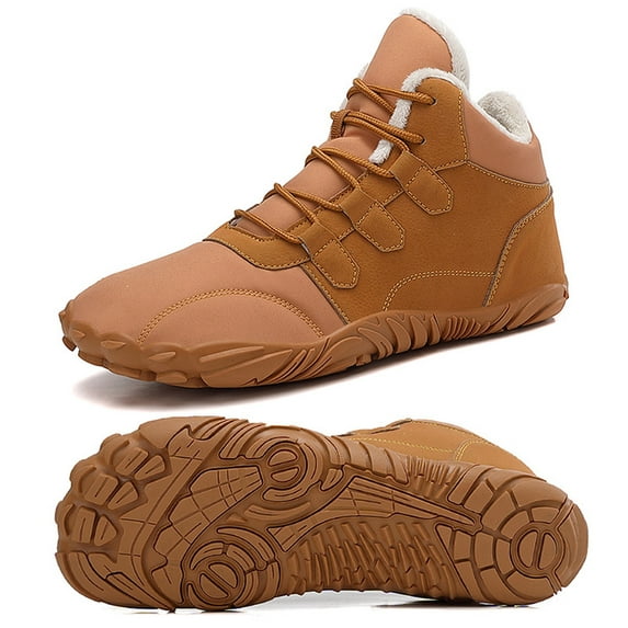 Stepedia Snow Boots Winter Wide Barefoot Shoes Faux Fur Waterproof Outdoor Ankle Hiking Boots for Women Men, Orhre 6 Women/5 Men