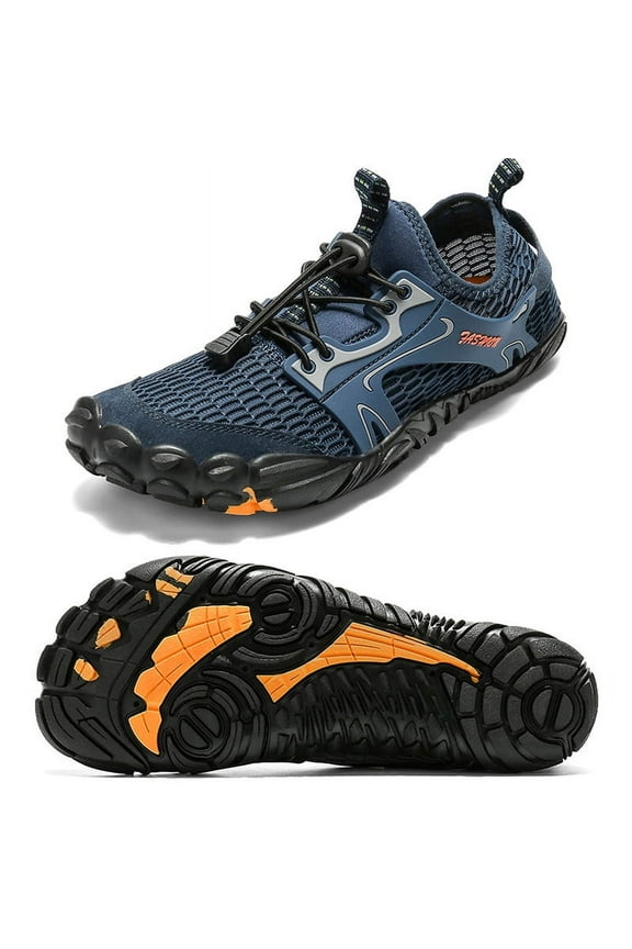 Water Shoes Men Quick Drying Swim Beach Aqua Shoes for Diving Hiking Sailing Travel, Navy Size 8