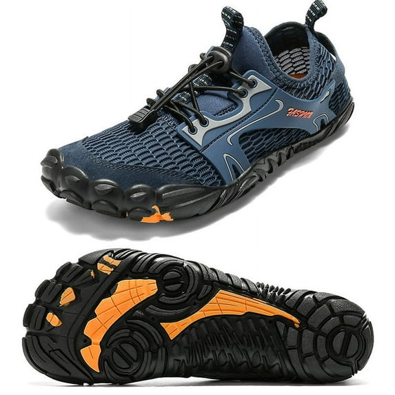 Stepedia Water Shoes Men Quick Drying Swim Beach Aqua Shoes for Diving Hiking Sailing Travel, Navy Size 9.5