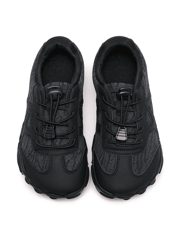 Kids Girls Boys Water Shoes Wide Toe Box Barefoot Shoes Quick Dry Beach Shoes Hiking Aqua Shoes, Black