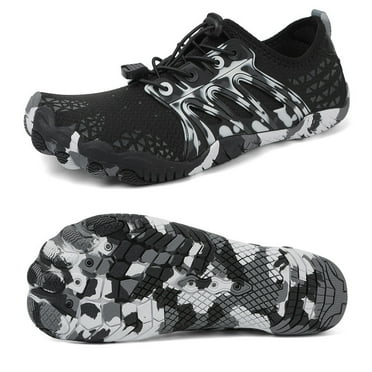 Stepedia Water Shoes Women Men Athletic Wide Aquatic Barefoot Beach Shoes for Swim Pool Boating Hiking, Black