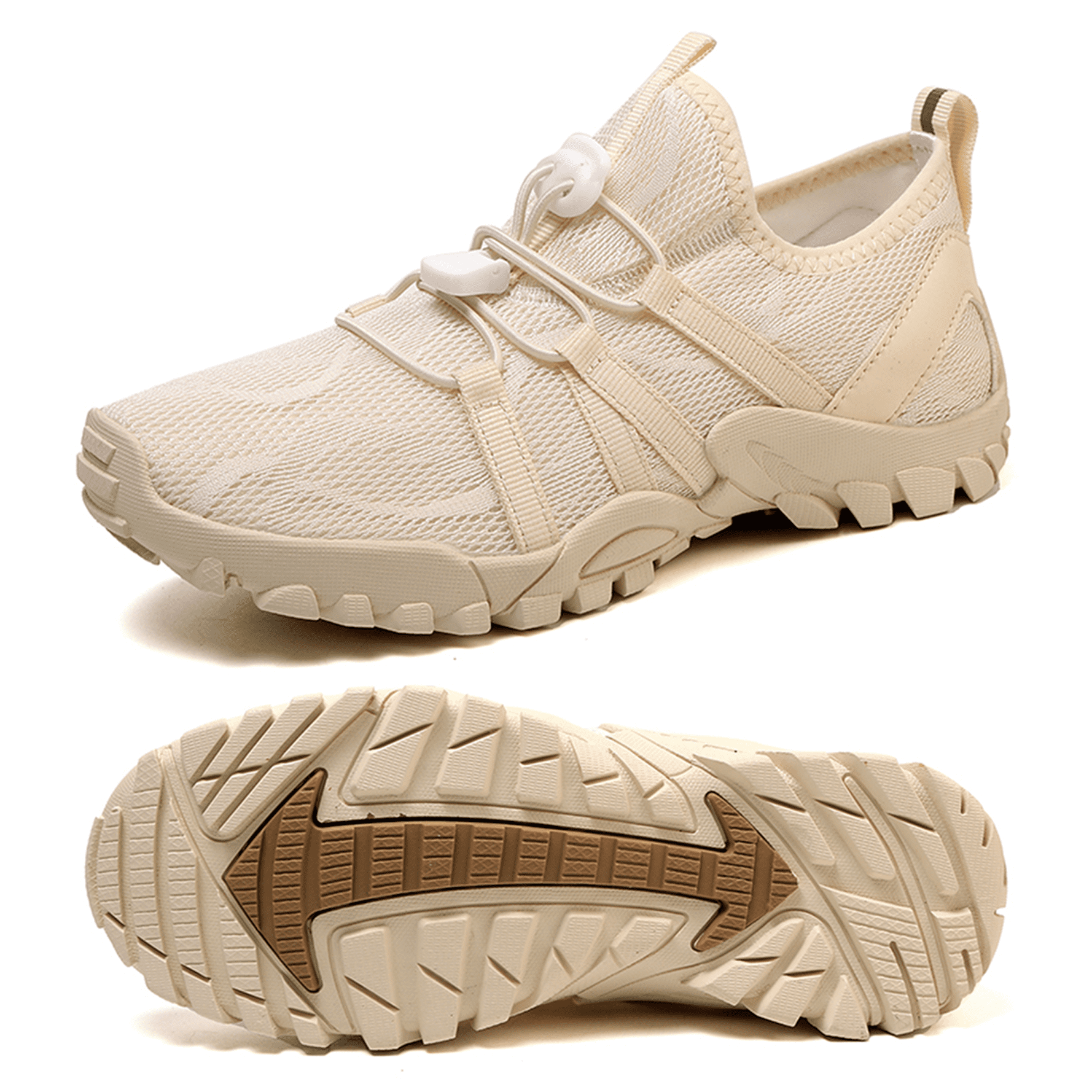 Stepedia Water Shoes Women Men Quick Dry Breathable Beach Shoes Barefoot Swim Shoes for Walking, Beige