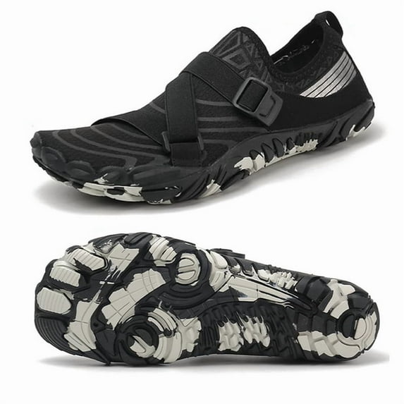 Stepedia Water Shoes Women Wide Barefoot Athletic Hiking Aqua Shoes Quick Dry Beach Shoes, Black US 8.5