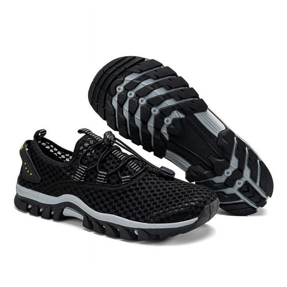 Stepedia Water Shoes for Men Quick Drying Athletic Hiking Water Sports Shoes for Swim Beach Diving Walking, Black