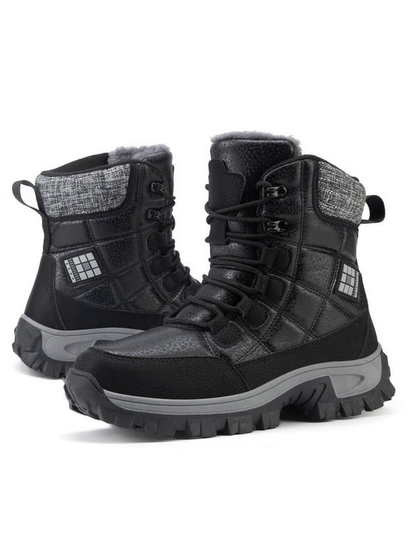 Winter Boots Waterproof Warm Shoes Walking Booties Faux Fur Mid Calf Boots for Women