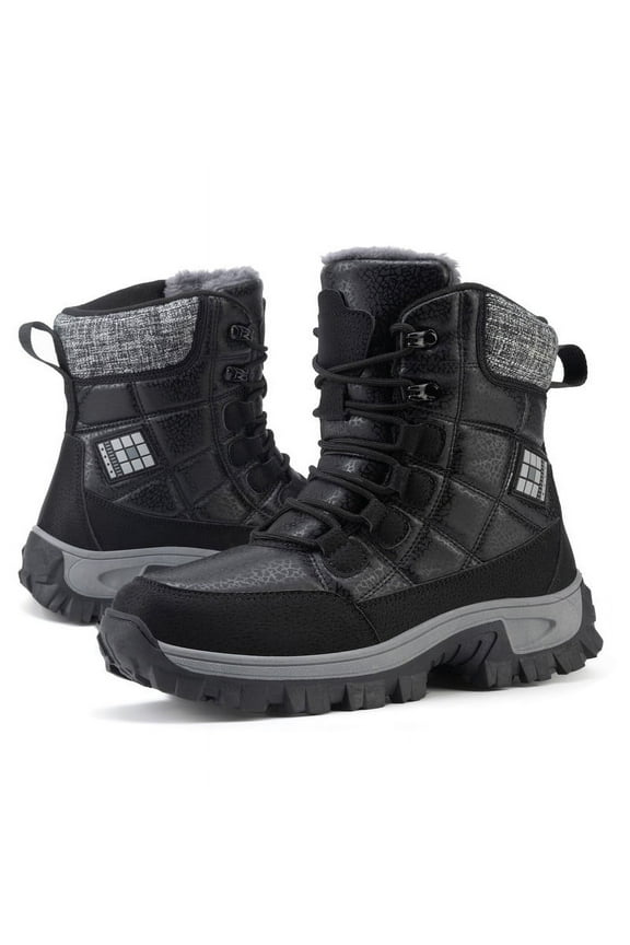 Winter Boots Waterproof Warm Shoes Walking Booties Faux Fur Mid Calf Boots for Women