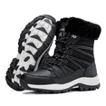 thumbnail image 1 of Stepedia Winter Snow Boots Womens Warm Faux Fur Insulated Non-Slip Outdoor Mid Calf Boots, Black, 1 of 8