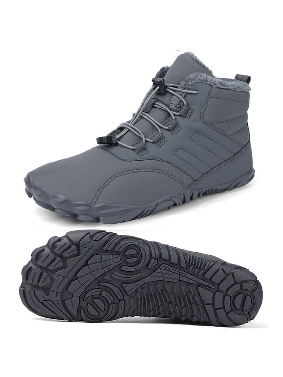 Women's Men's Ankle Winter Boots Faux Fur Lining Waterproof Warm Snow Boots Booties with Memory Foam
