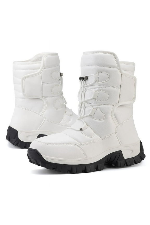 Women's Snow Boots Warm Insulated Faux Fur Lined Mid Calf Waterproof Winter Shoes