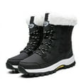 thumbnail image 1 of Stepedia Women's Warm Faux Fur Lined Mid Calf Winter Snow Boots Waterproof Hiking Boots, Black, 1 of 8