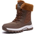 thumbnail image 1 of Stepedia Women's Waterproof Winter Snow Boots Lightweight Warm Faux Fur Lined Mid-Calf Booties for Women, Brown, 1 of 10