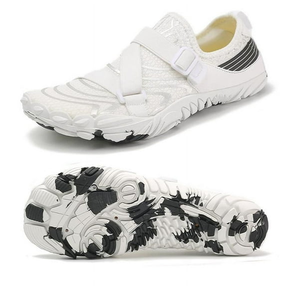 Stepedia Women's Wide Barefoot Water Shoes Quick Dry Athletic Beach Shoes, White US 10.5