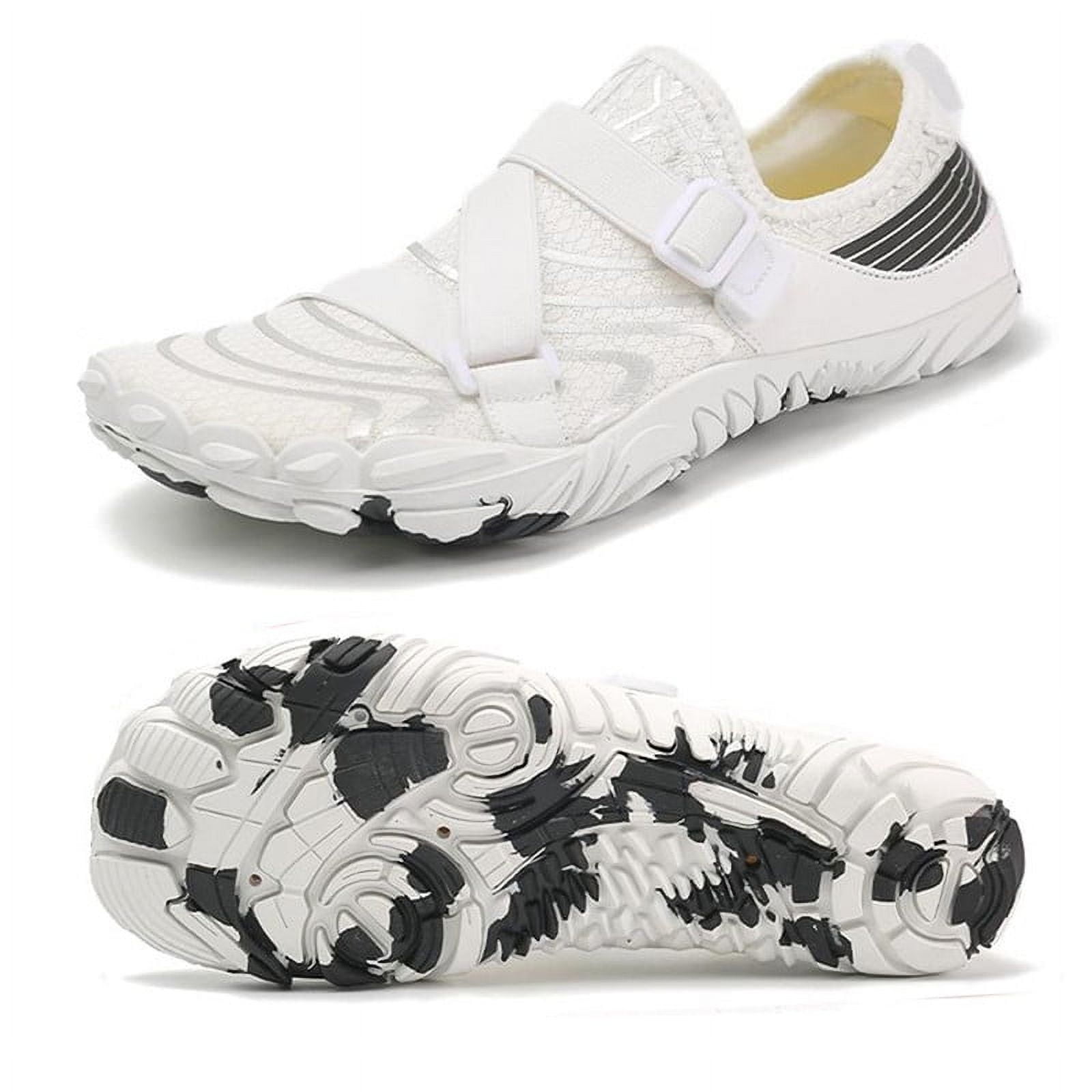 Stepedia Women's Wide Barefoot Water Shoes Quick Dry Athletic Beach Shoes, White US 9.5