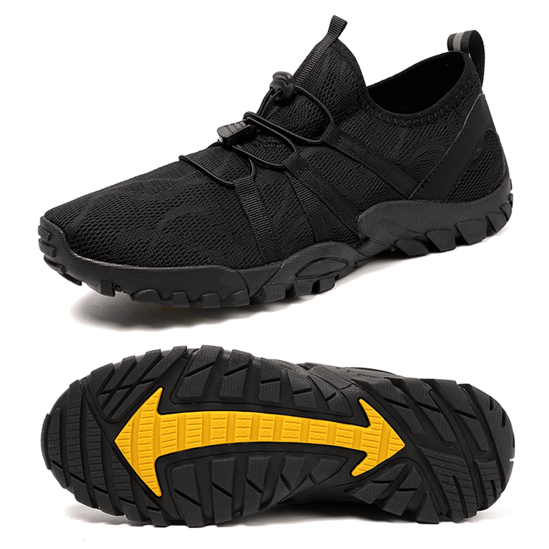 Stepedia Womens Mens Hiking Water Shoes Barefoot Aqua Shoes Beach Quick Dry Shoes for Boating Fishing Walking Surfing, Black
