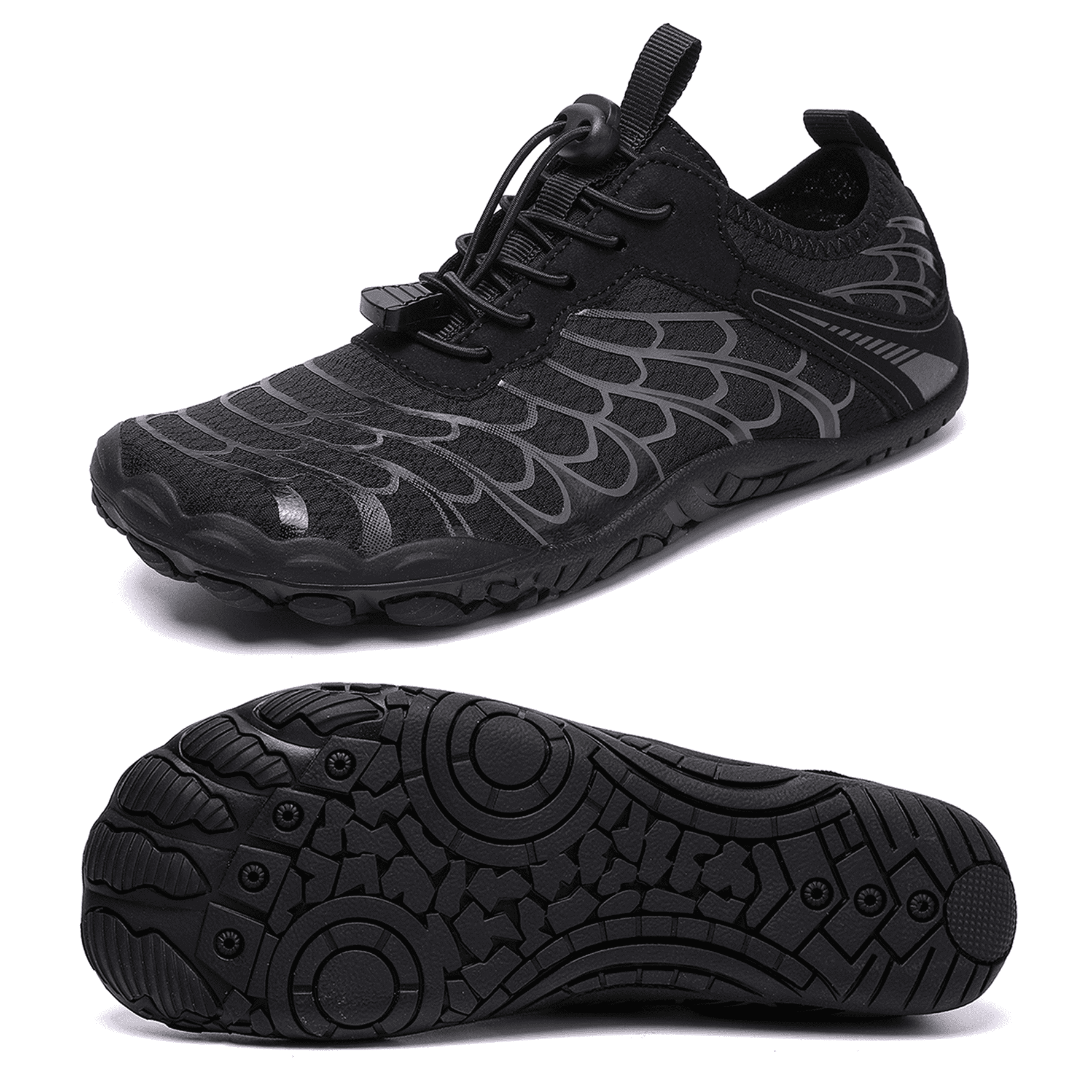 Quick Toe Stepedia, Water Shoes, Black, Quick Dry Barefoot Wide Toe Box - Walmart.com
