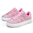 thumbnail image 1 of Stepedia Women's Casual Lace up Sparkly Sneakers with Rhinestone, Pink Size 6, 1 of 8