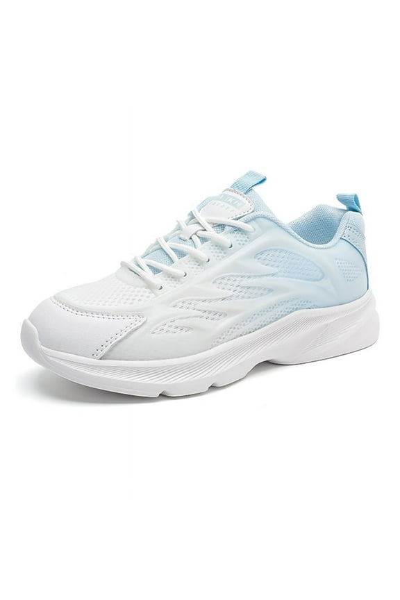 Womens Running Shoes Lightweight Walking Tennis Shoes Non Slip Fashion Sneakers, White Blue 10