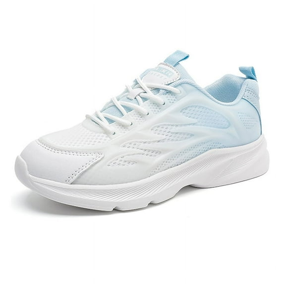 Stepedia Womens Running Shoes Lightweight Walking Tennis Shoes Non Slip Fashion Sneakers, White Blue 5.5