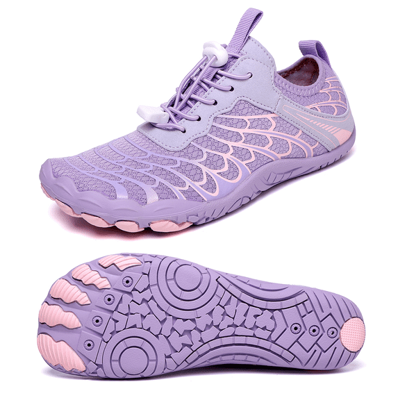 Stepedia Womens Water Shoes Wide Toe Box Barefoot Aquatic Sports Shoes for Swim Beach Pool Boating Yoga, Purple