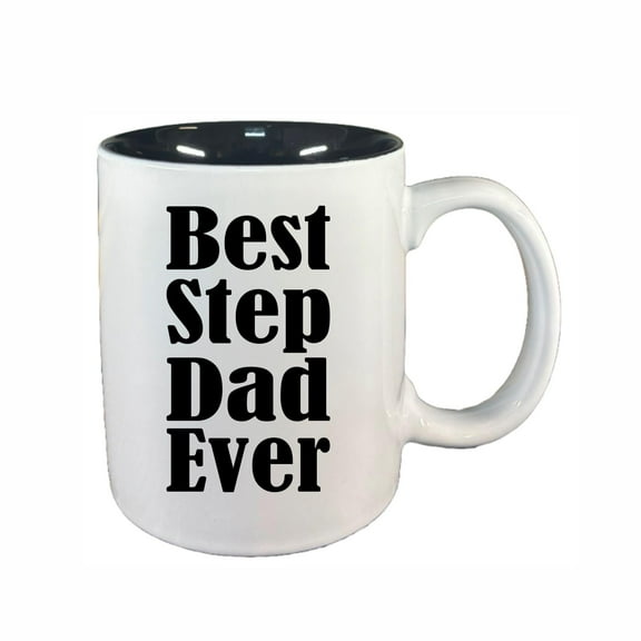 Stepfather Coffee Mugs, Best Step Dad Ever 11oz Ceramic Coffee Cup Teacup with Handle, Funny Birthday Gifts