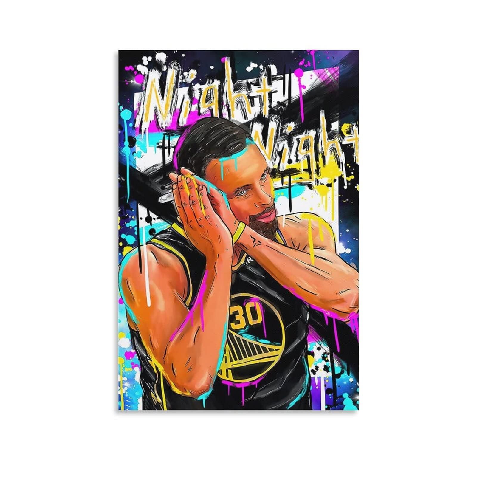 Steph Curry Night Night Poster Decorative Painting Canvas Wall Posters ...
