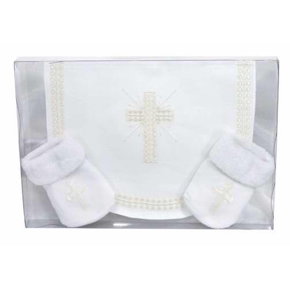 Baby Gift Set-Bib/Cross Sock Set-Plain Edge