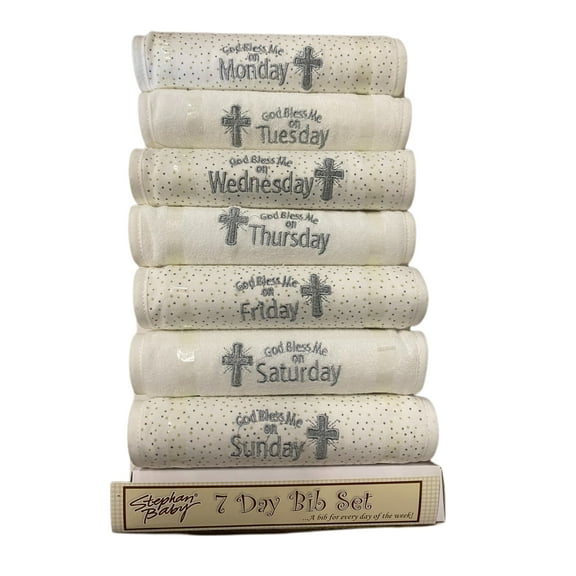 Stephan Baby Child of God Inspirational Baby Bibs, 7 Day Bib Set