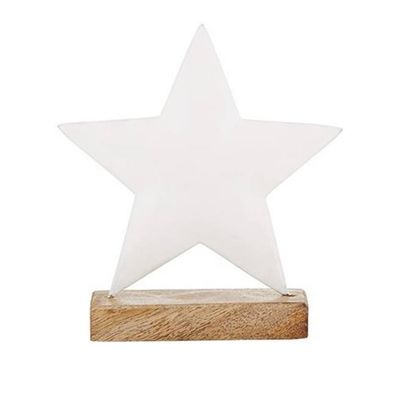 Stephan Baby Enamel Nursery Decor Collection, White Star On Mango Wood Stand