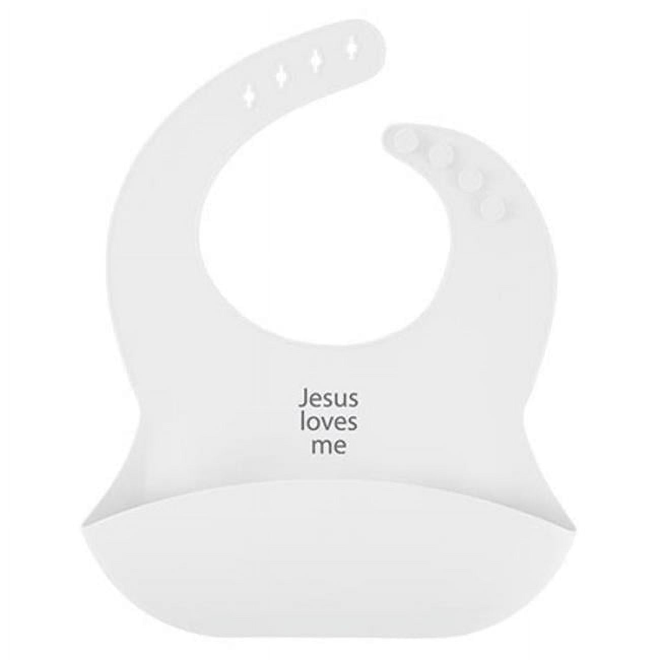 Stephan Baby 212429 Jesus Loves Me Silicone Bib - 0-24 Mths