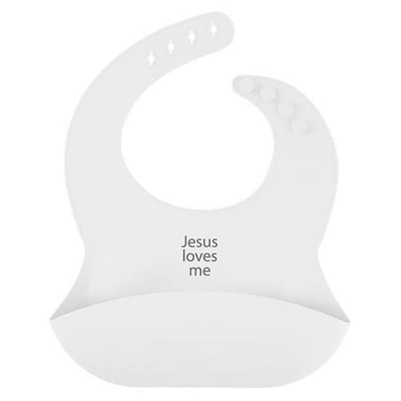 Stephan Baby 212429 Jesus Loves Me Silicone Bib - 0-24 Mths