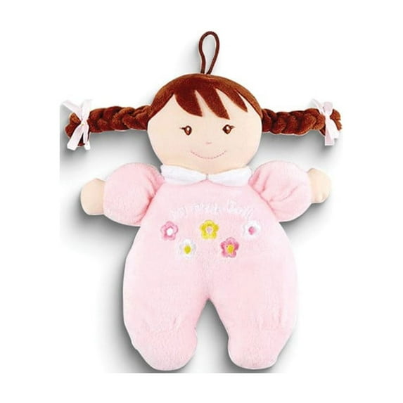 Stephan Baby Soft Plush My First Doll with Fair Complexion and Brown Hair Pastel Pink