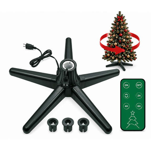 Stephan Roberts 360 Degree Rotating Christmas Tree Stand for up to 8 ft., 3 Settings, Green