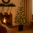 thumbnail image 1 of Stephan Roberts Pre-Lit 3 ft Artificial Christmas Tree with 90 Warm White LED Lights, Realistic PE Branch Tips, and Decorative Resin Pot Base – Battery Operated, 1 of 17