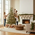 thumbnail image 1 of Stephan Roberts 6ft Pre-Lit Faux Alpine Balsam Tree, 780 Tips, 170 Warm White & Multicolor LED Lights, 10 Modes, Slim Artificial Christmas Tree, 1 of 18