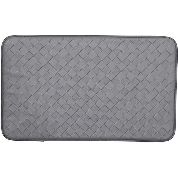 Stephan Roberts Anti-Fatigue Kitchen Faux Leather Non-Skid Cushioned Comfort Mat, 18" x 30", Gray