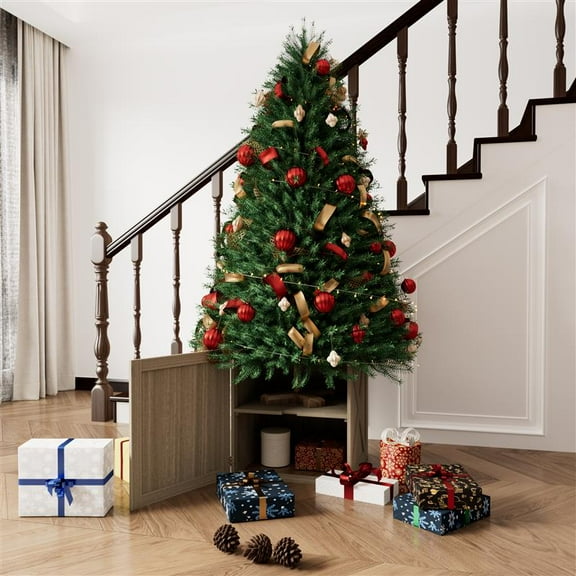 Stephan Roberts Elevated Christmas Tree Stand and Collar Set, 20H Collar with 16H Tree Stand Gray