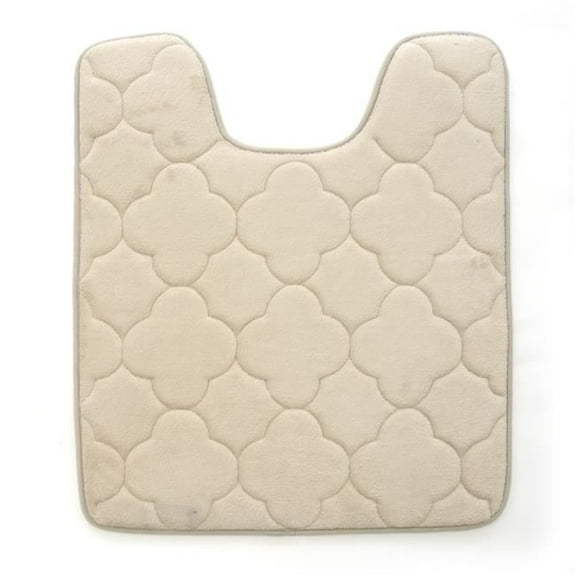 Stephan Roberts Home 24NC-EM1V19-12 21 x 24 in. Embroidered Memory Foam Contoured Bath Mat - Gray Morn