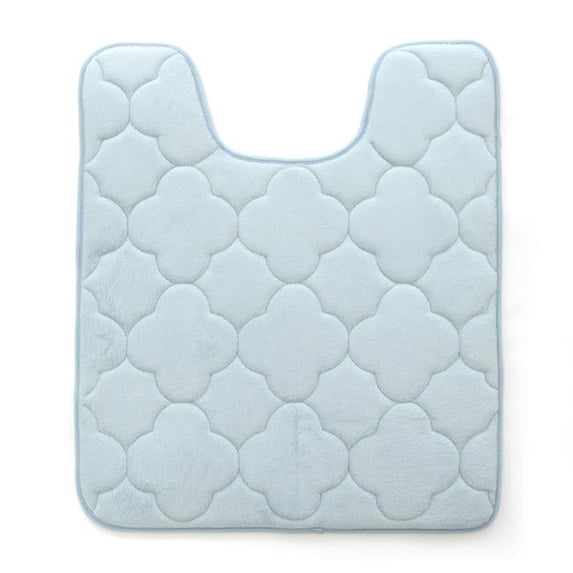 Stephan Roberts Home 24NC-EM1V14-12 21 x 24 in. Embroidered Memory Foam Contoured Bath Mat - Sterling Blue
