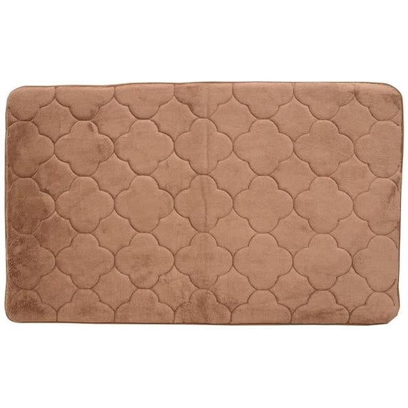 Stephan Roberts Home 34N-EM1V16-12 21 x 34 in. Embroidered Memory Foam Bath Mat - Wood Smoke