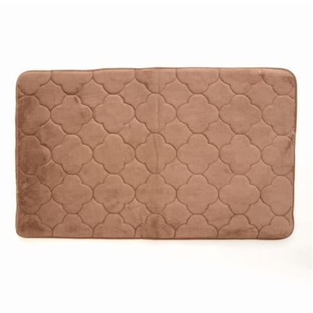 Stephan Roberts Home 40N-EM4V16-12 24 x 40 in. Embroidered Memory Foam Bath Mat, Wood Smoke