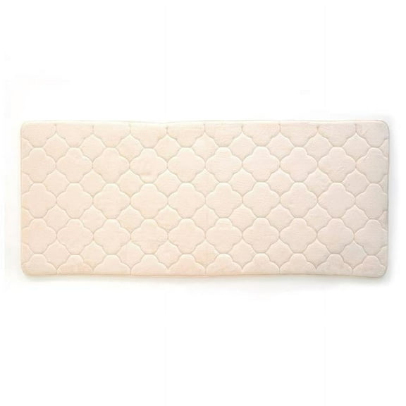 Stephan Roberts Home 60N-EM4V15-12 24 x 60 in. Embroidered Memory Foam Bath Mat - Tapioca