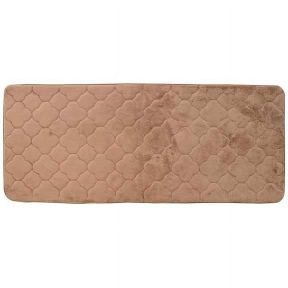 Stephan Roberts Home 60N-EM4V16-12 24 x 60 in. Embroidered Memory Foam Bath Mat - Wood Smoke